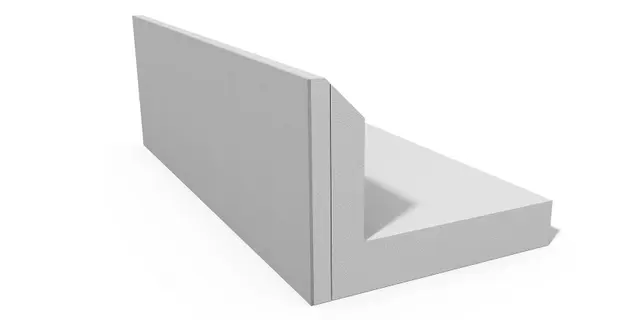 L-FORM 600MM 200MX SUNDOLITT RAK *utan tillbehör*