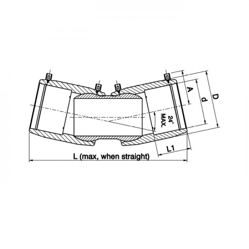 ELSVETS-VINKEL JUSTERBAR DUBBEL 160MM