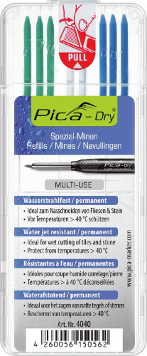 STIFT PICA DRY BLÅ,GRÖN,VIT VATTENFAST